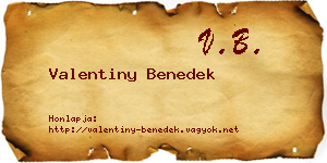 Valentiny Benedek névjegykártya