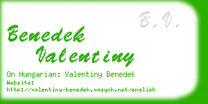 benedek valentiny business card